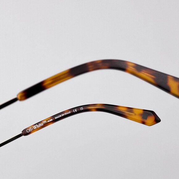 Off-White MIAMI Men Sunglasses Gold Oval Frame Brown Lenses | Model OERI13M 7664 - Picture 4 of 11